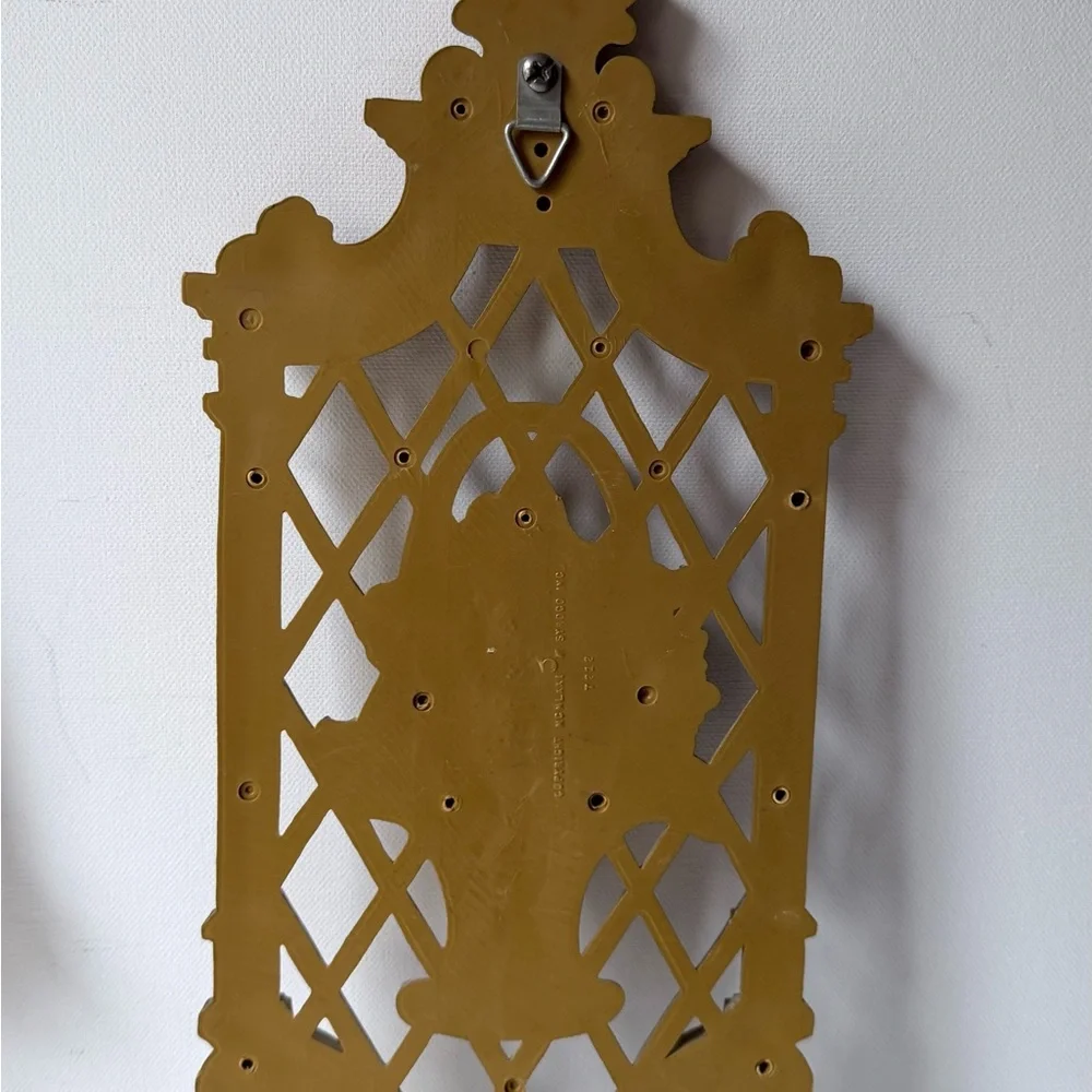 Elegant Gold Wall Decor Set vintage 1971 gold lattice wall plaques